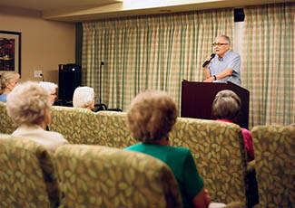 Resident singing at Kirkland senior living