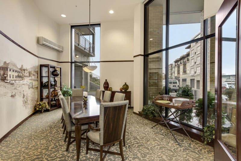 Private dining room at Merrill Gardens at Kirkland in Kirkland, Washington. 