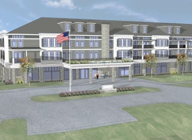 Beautiful exterior to senior living in Bend