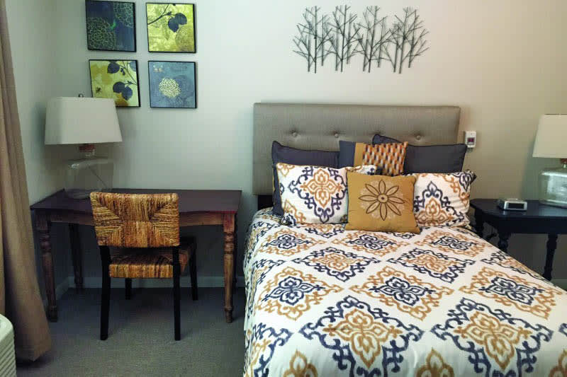 Comfortable bed at senior living in Bend