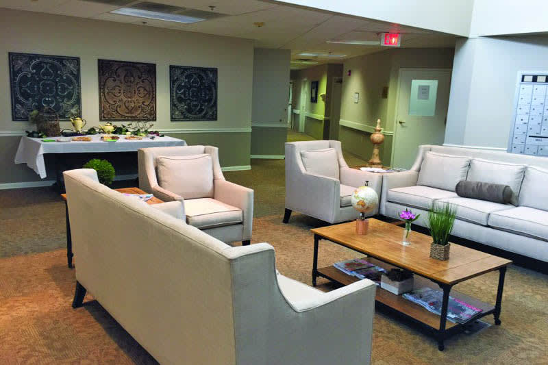 Lobby at senior living in OR