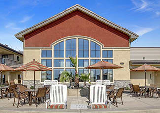Patio at our senior living facility in Rocklin