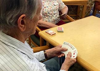 Card game at senior living in Anthem