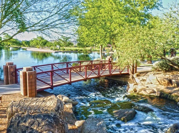 Senior living in Anthem has a pond nearby