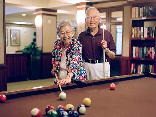 Seniors living a happy life here at Merrill Gardens at Burien