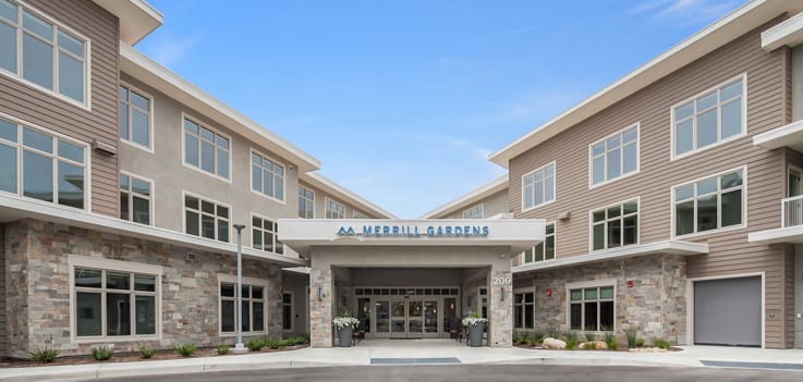 The entrance at Merrill Gardens at Monterey in Monterey, California. 