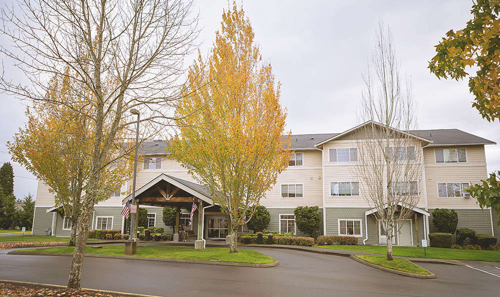 Exterior view of King's Manor Senior Living Community community in Tacoma, WA