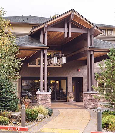 Front entrance at The Lodge at Mallard's Landing