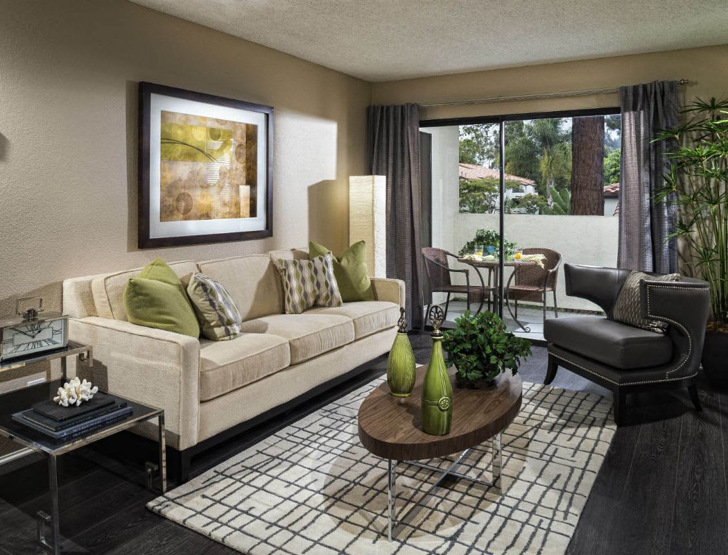 well decorated living room at Avana La Jolla Apartments in San Diego
