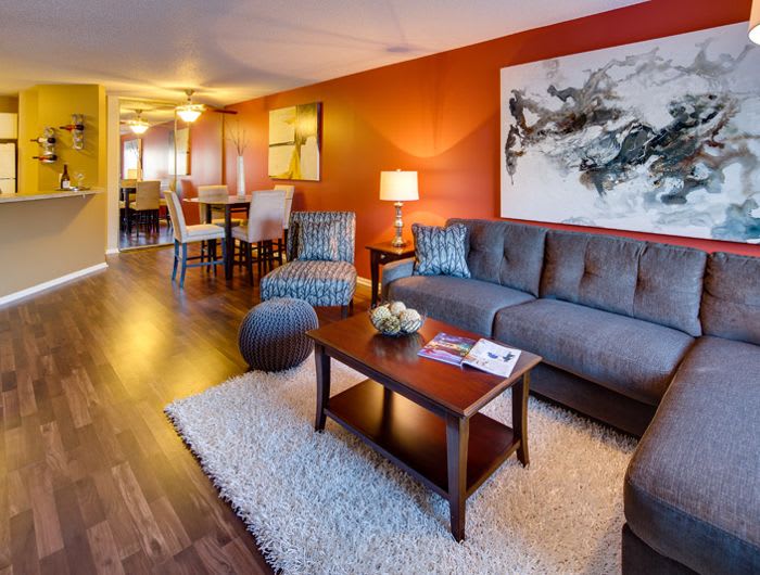 Living room at Avana on Seven Apartments in St Louis Park