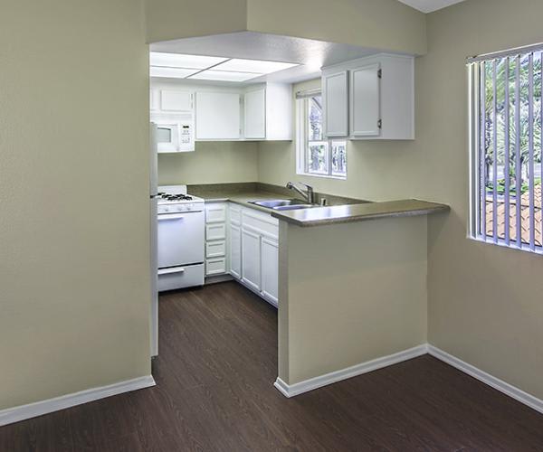 Kitchen room at Sunset View Apartments in Oceanside