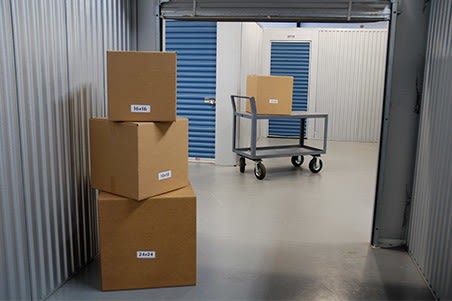 Boxes and storage at Tampa Bay Self Storage