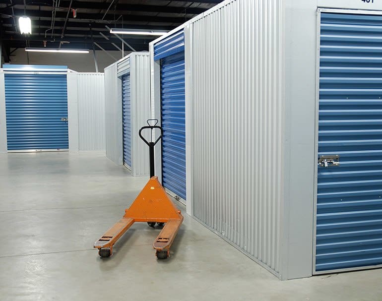 Clean and brightly lit storage at Tampa Bay Self Storage