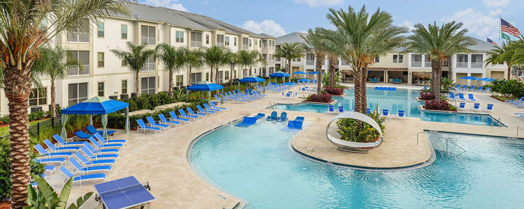 Living at Palm Bay Club includes a resort-style pool