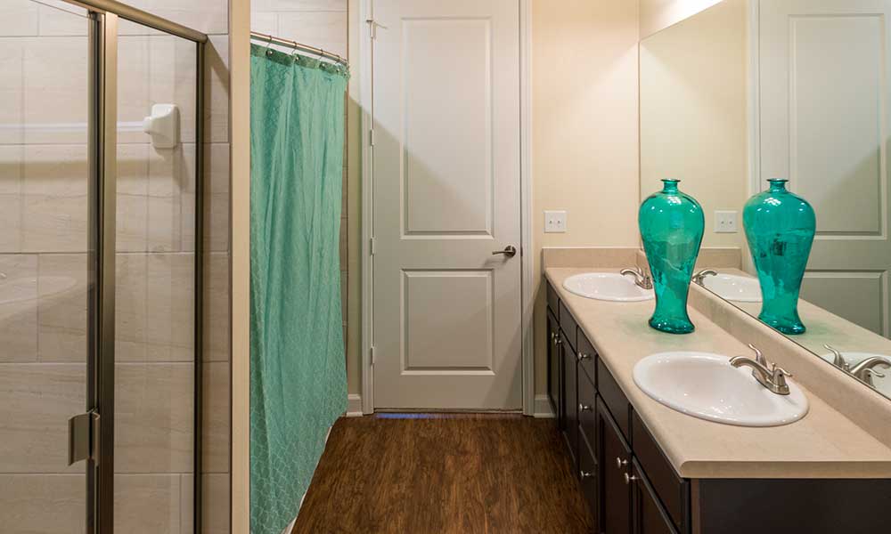 Apartment bathroom with lots of space at Alaqua in Jacksonville, Florida