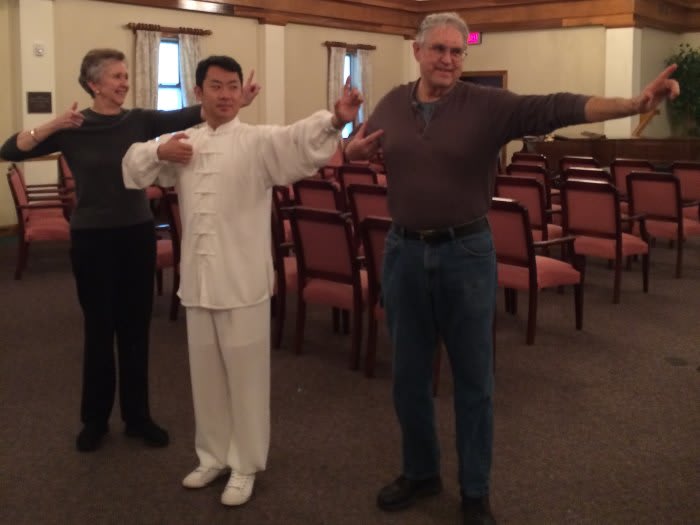 Residents practing tai chi at The Clinton Presbyterian Community