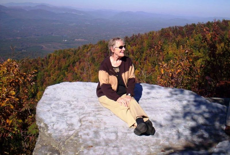 Bobbie on top of mountain