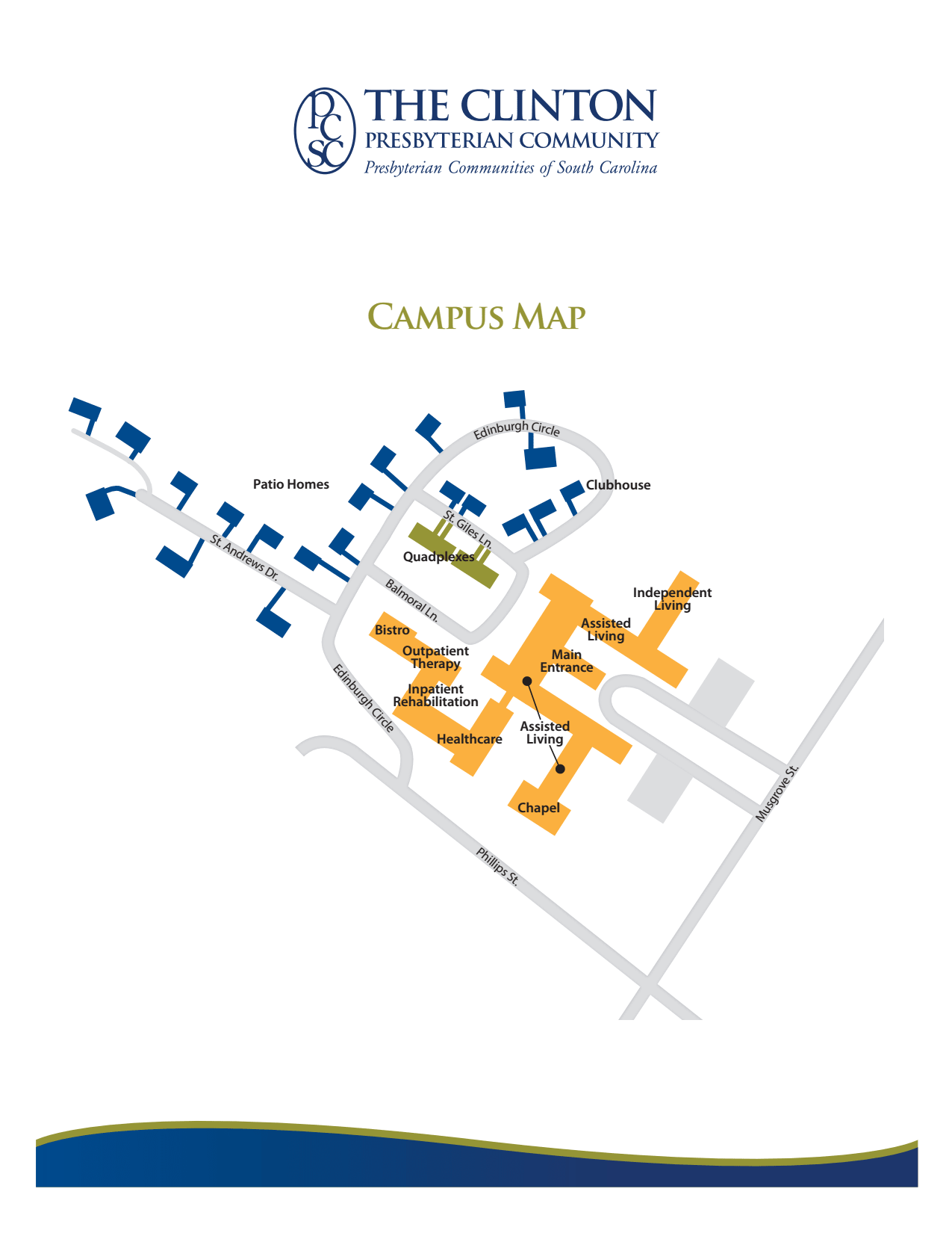 Campus map of The Clinton Presbyterian Community in Clinton
