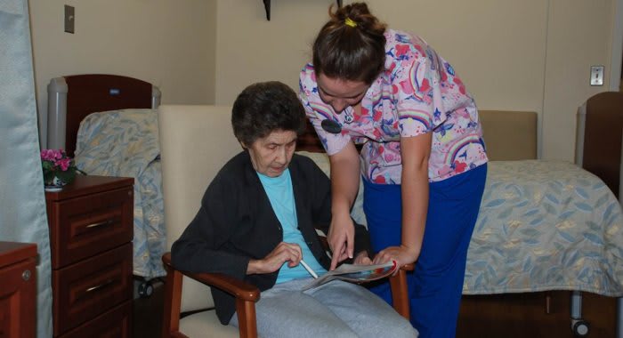 Ann in rehab unit at The Clinton Presbyterian Community