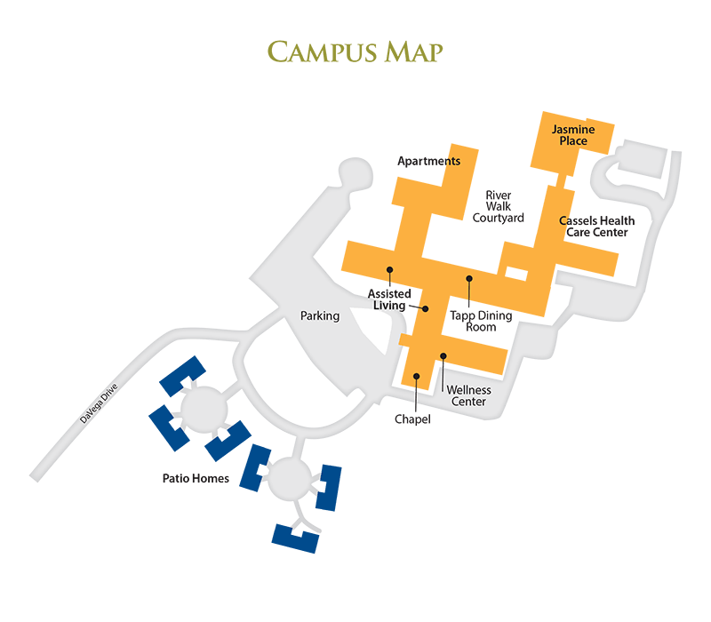 Campus map of The Columbia Presbyterian Community in Lexington