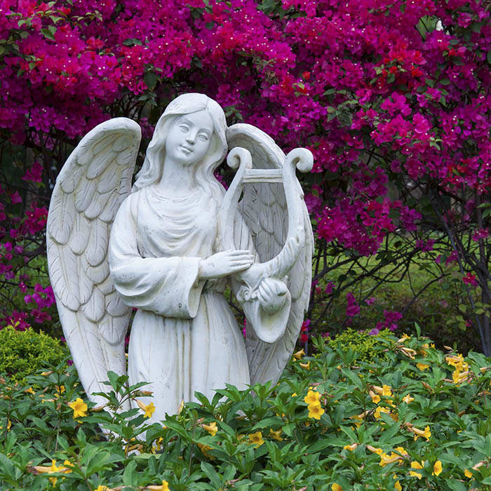Calming statue in a garden at on of our communities in South Carolina