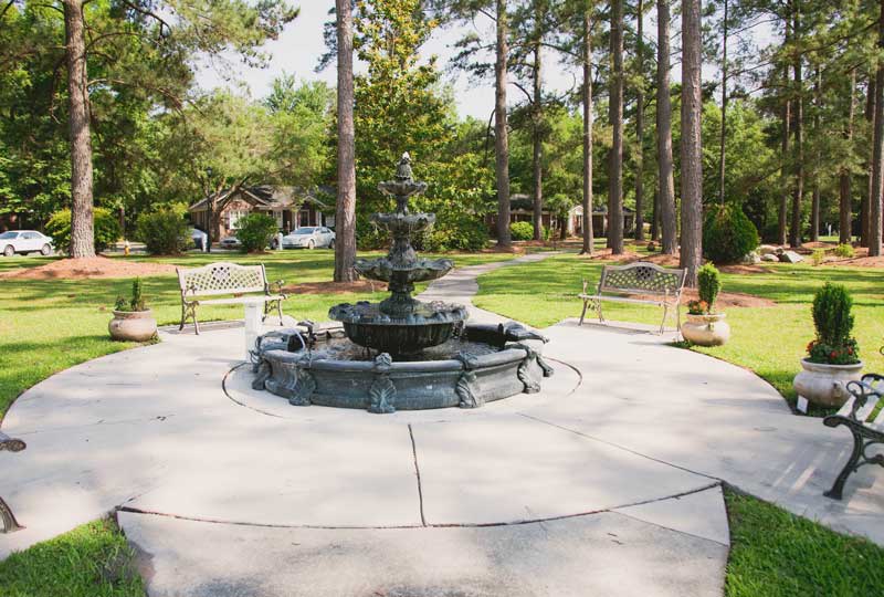 Fountain feature at The Village at Summerville