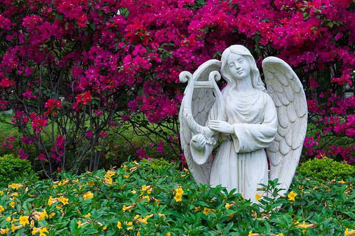 A peaceful angel in the gardens of The Clinton Presbyterian Community in South Carolina.