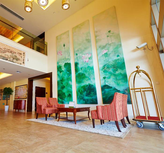 Relax in our welcoming lobby at the senior living community in Xuhui