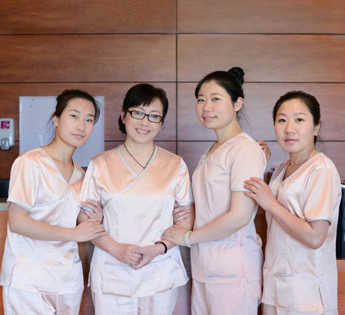 Medical staff at the senior community in China