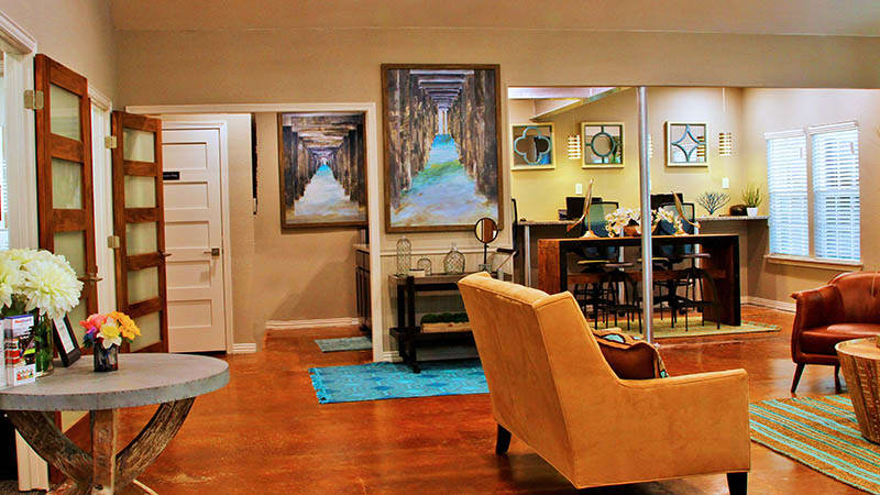 Living and dining area at The Azul Apartments