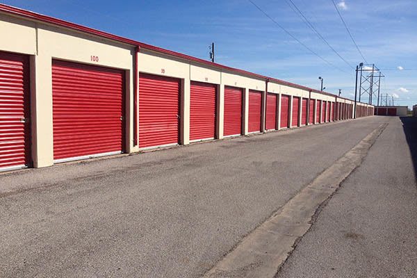 A row of units at Action Self Storage in Harlingen, Texas