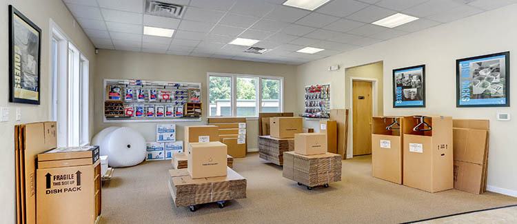 Moving supplies at Happy Boxes Self Storage in Hampton, Virginia