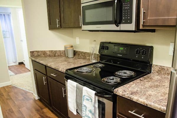 Kitchen at Latitude Apartments in Everett,