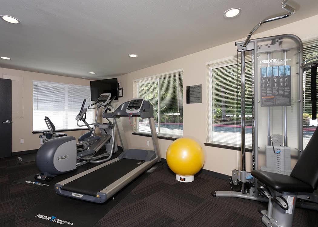 Fitness center at Karbon Apartments in Newcastle