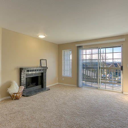 Apartment homes with a fireplace at Waters Edge Apartments in Kent, WA