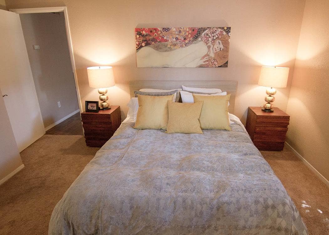 Bedroom at The Woodlands Apartments in Sacramento,CA