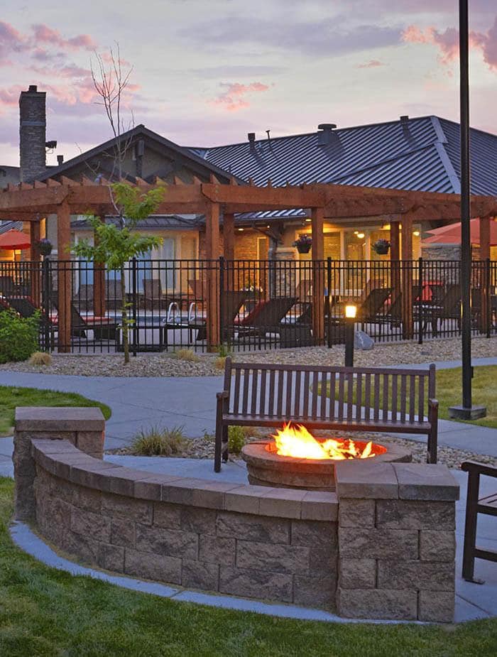 Fire pit at M2 Apartments in Denver