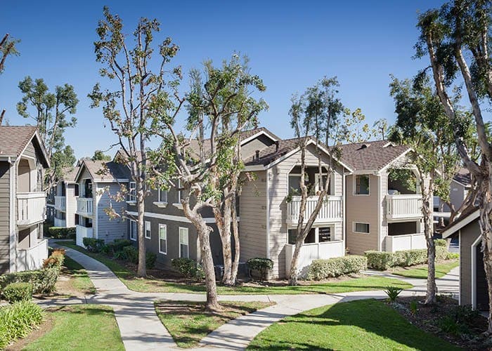 Exterior of apartments at Village Oaks