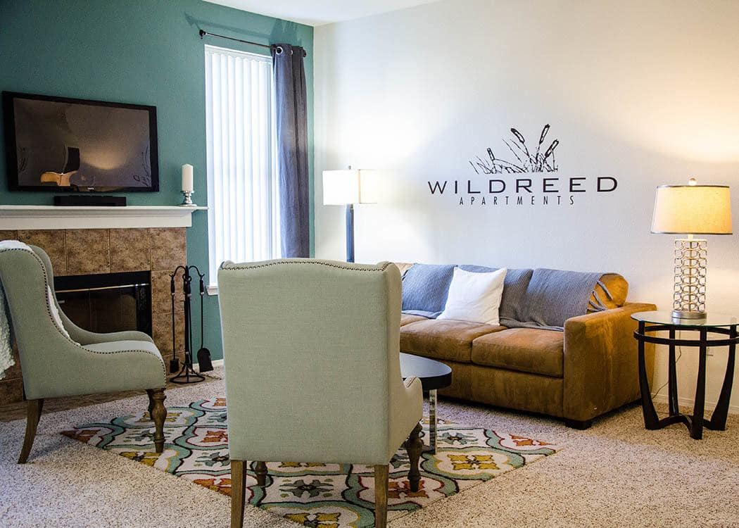 Living room at Wildreed Apartments