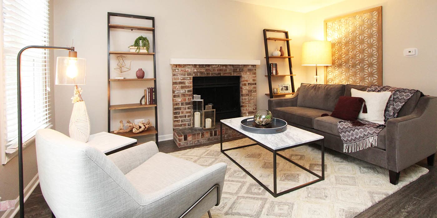 Modern living room at Aspen Place
