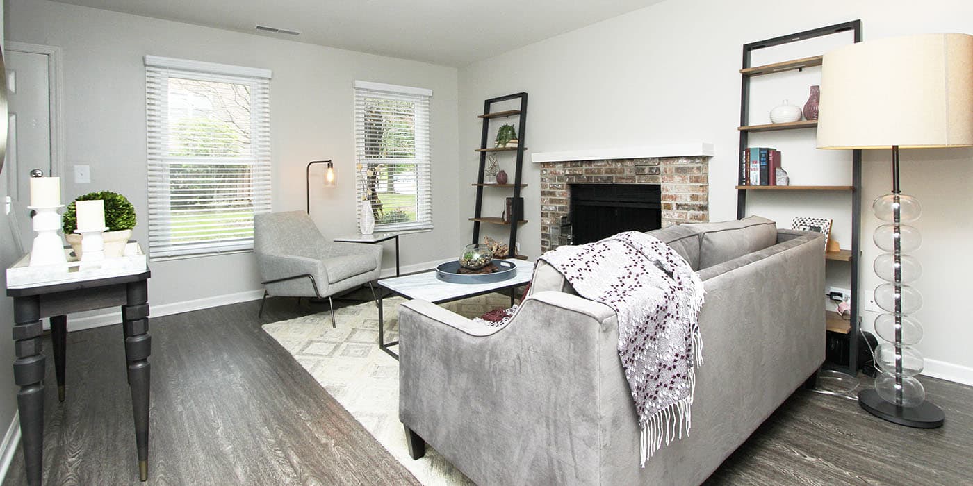 Spacious living room at Aspen Place