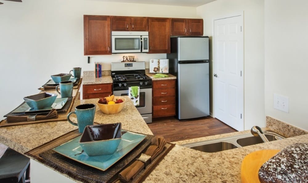 Modern kitchen at Lakeview Townhomes at Fox Valley