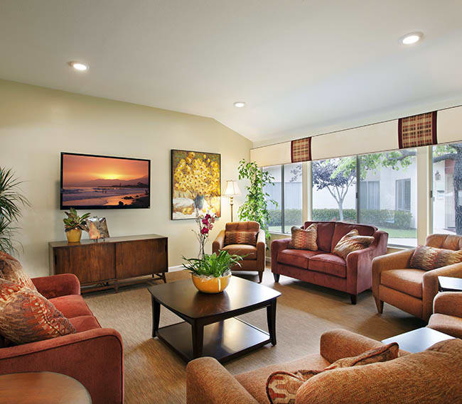 Our clubhouse at Shepard Place Apartments has plenty of comfy chairs and couches