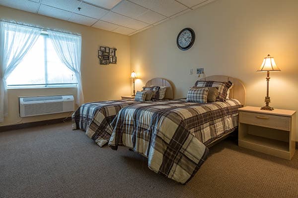 Bedroom accommodations at Ivystone Senior Living