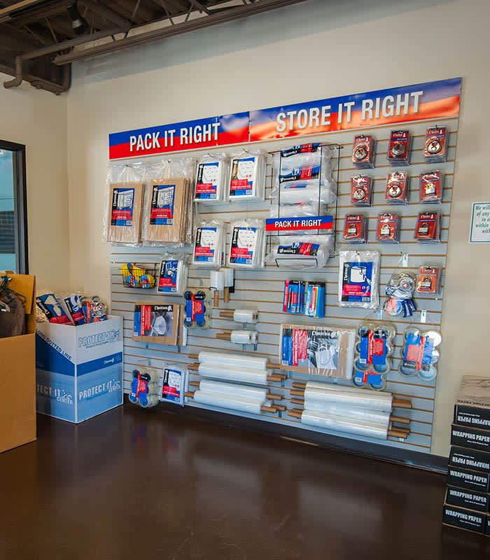 Storage supplies at Iron Horse Self Storage