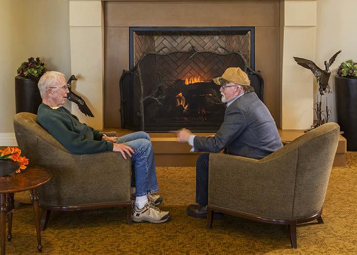 Residents enjoying the fire at Casey's Pond