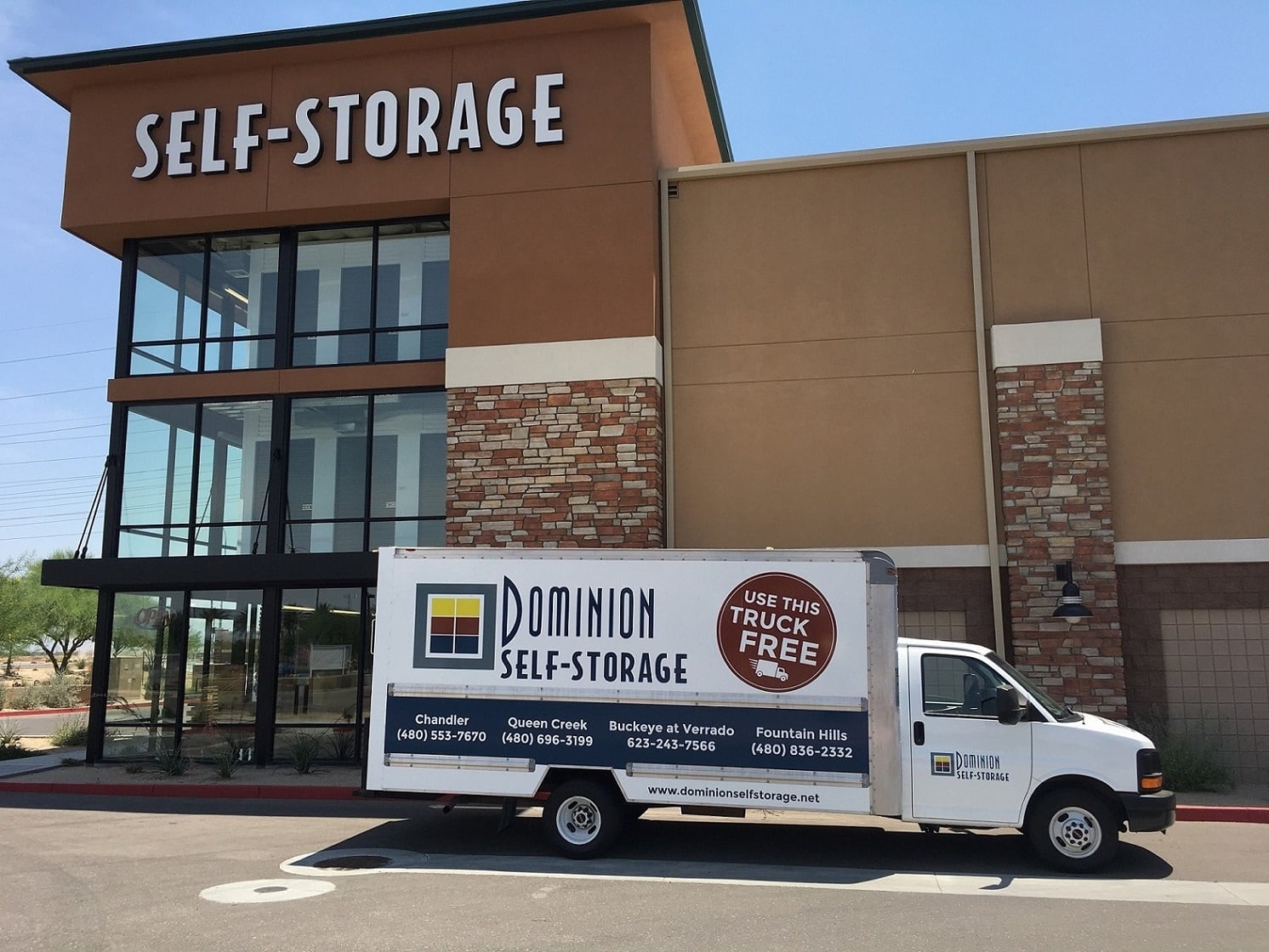 Moving trucks offered at self storage in Buckeye