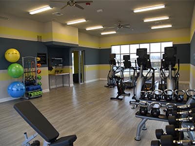 Fitness center at Springs at Kenosha Apartments in Kenosha