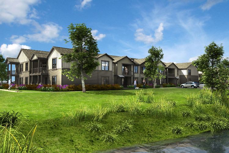 Exterior view of apartment building at Springs at University Drive