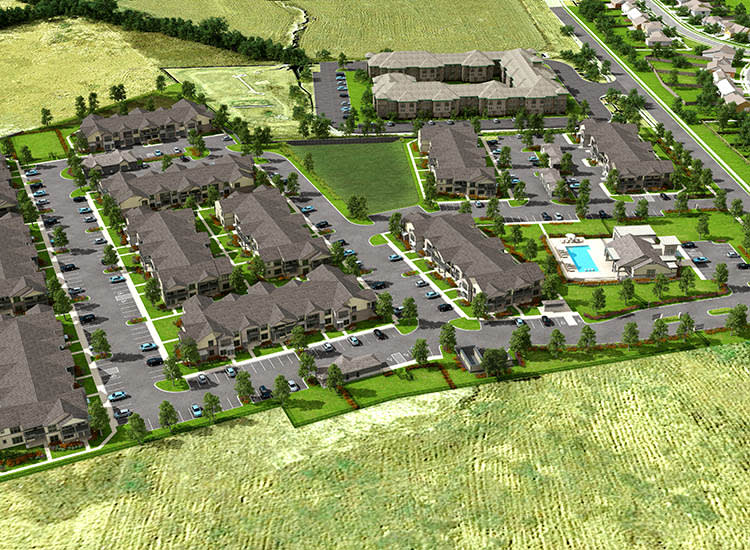 Springs at Sunfield neighborhood aerial shot